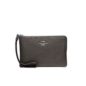 **NWT** Coach Grey Textured Wristlet F13311